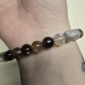 Brown Orca Agate Crystal Beaded 8 mm Bracelet